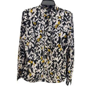Guess Womens Floral Long Sleeve Button-Down Blouse Size M Polyester